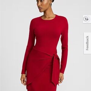 Express Bold Red Long Sleeve Dress